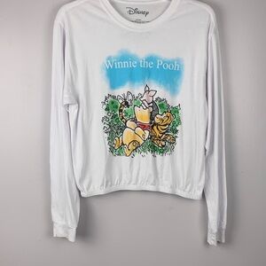 Disney White Winnie the Pooh Long Sleeve Top large